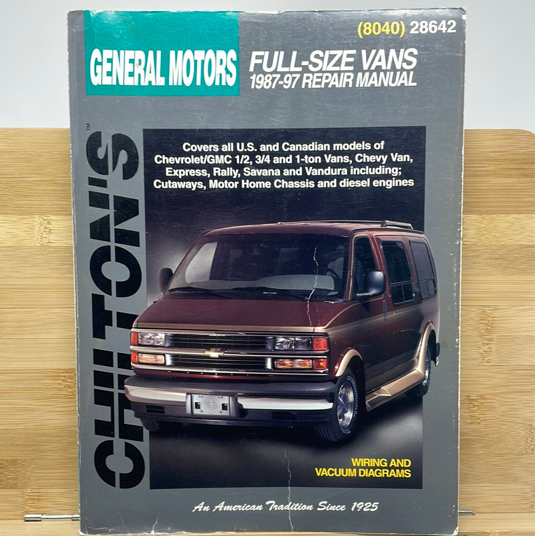 Sheltons, General motors, full-size vans, 1987 to 1997 repair manual