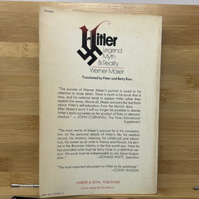 Hitler legend myth and reality by Warner Maser